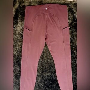 Athleta Stash Pocket Leggings Brown Cranberry